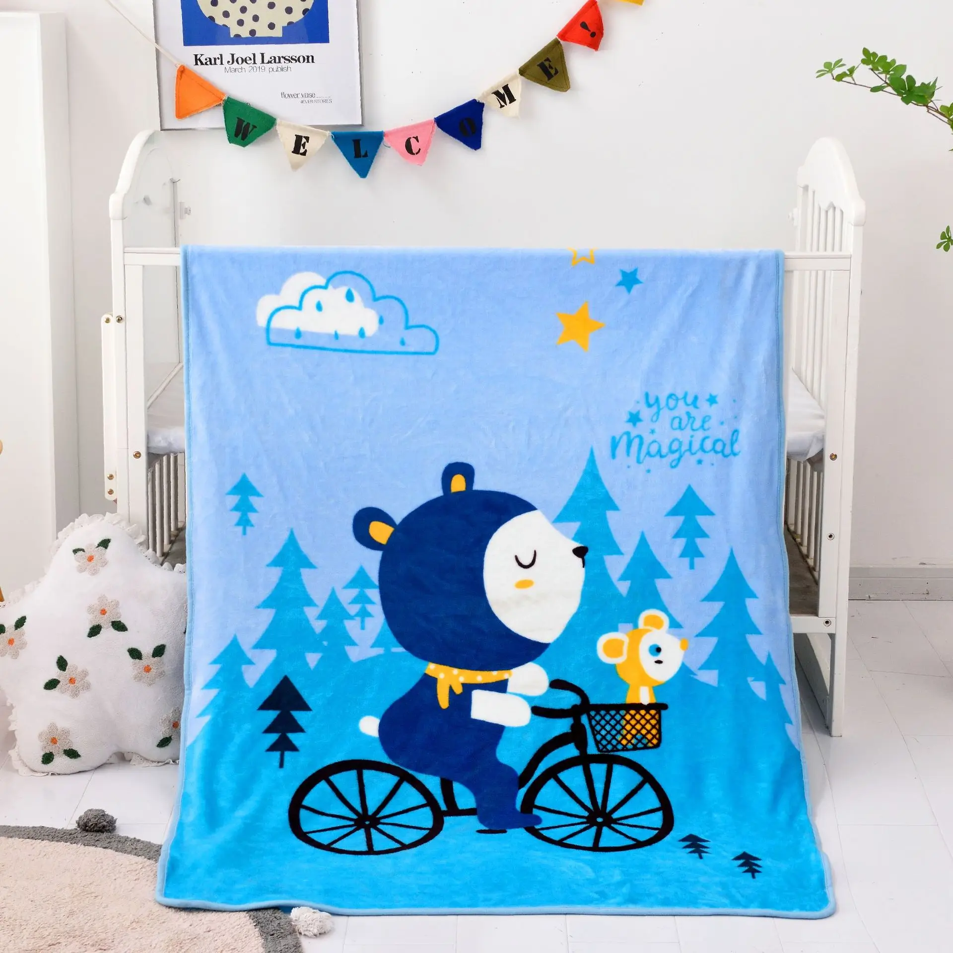 

2021 New Single Layer Cartoon Children'S Flannel Blanket Cartoon Baby Infant Air Conditioning Blanket Coral Fleece Gift Blanket