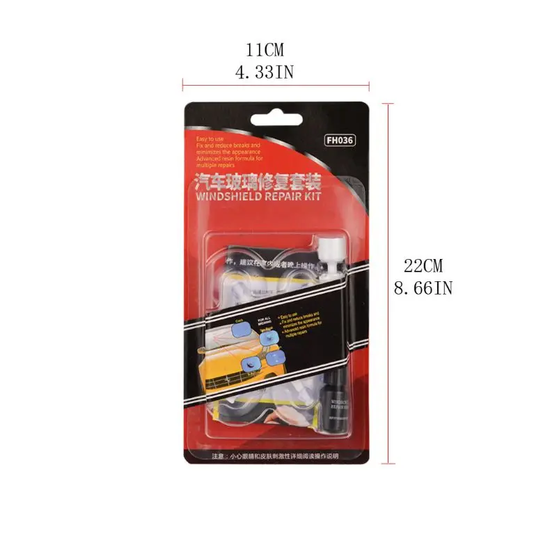 

Windshield Repair Kit Quick Fix DIY Car Wind Glass Bullseye Rock Chip Crack Star