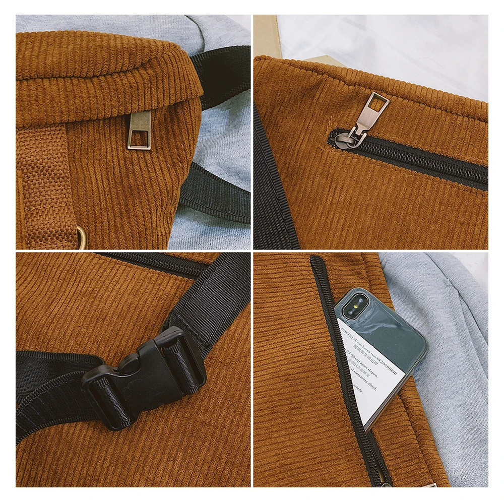 Вельветовые поясные сумки для женщин 2020 модные женские телефона дорожные