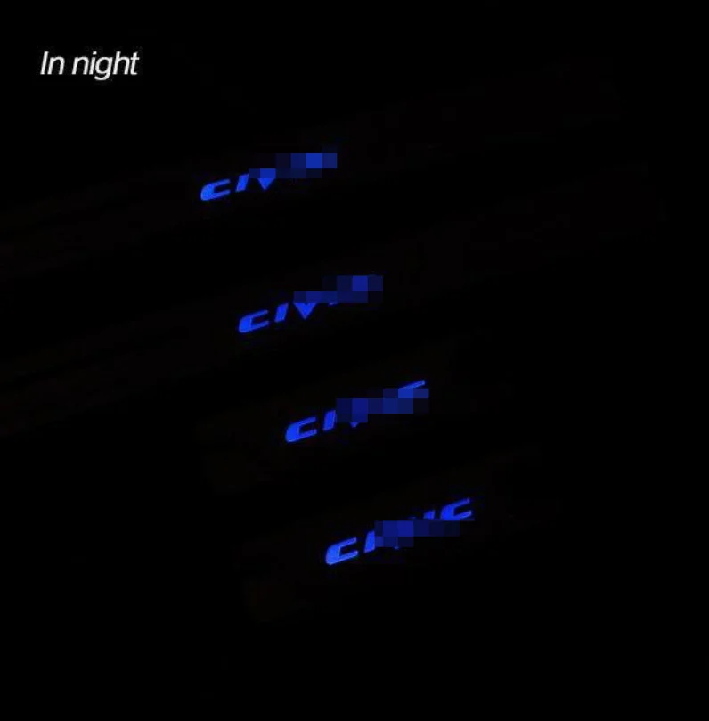 Стайлинг автомобиля светодиодная Накладка на порог из нержавеющей стали