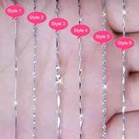 multiple classic styles real s925 sterling silver color necklaces slim thin snake chains necklace women body box chain for woman