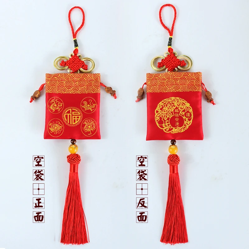 Красный тканевый конверт в китайском стиле кошелек на удачу новогодняя