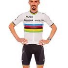 Мужская летняя рубашка с коротким рукавом, велосипедные шорты, одежда для велоспорта, гоночный костюм для активного отдыха, QUICK STEP, 2021