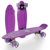 24 inches skateboard complete mini cruiser retro skateboard for kids teens adults led light up wheels longboard skate boards