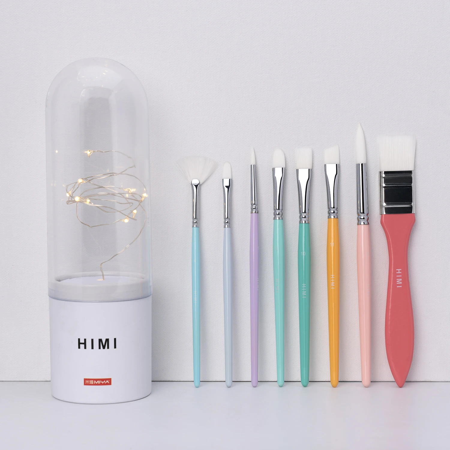 

HIMI Miya Starlight Paiting Brushes Set 8 Pcs for Acrylic Oil Watercolor Face&Body Gouache Painting Nice Gift Art hobbyist Kids