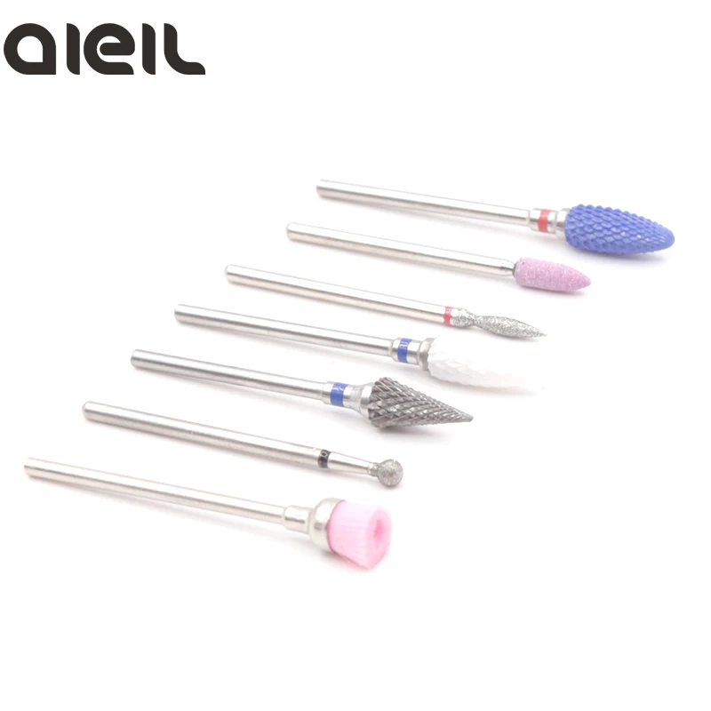 7 шт. набор твердосплавных керамических сверл для ногтей насадка маникюра