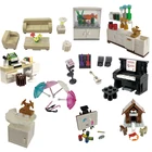 Город МОС рисовать и играть Досуг пианино барная стойка доска для рисования сцены креативные строительные блоки аксессуары MOC детали игрушки друг