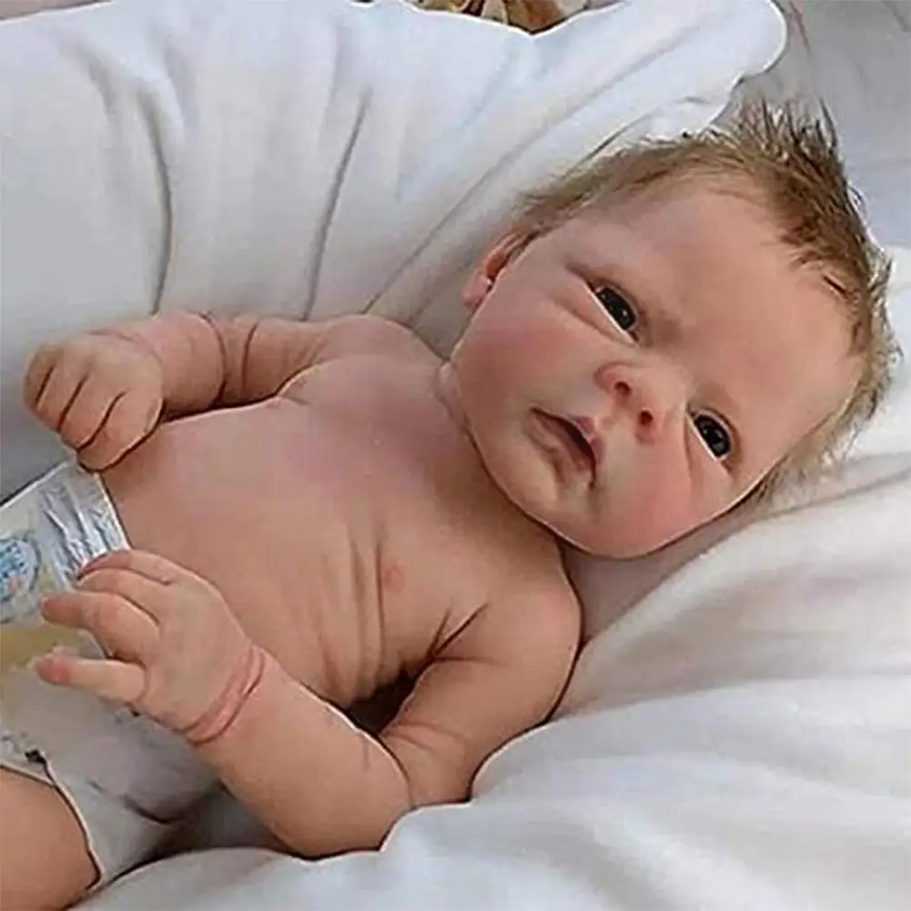 

18 Inches Reborn Doll Full Kit Silicone Vinyl Doll Fresh With Soft Girl Color Nursing Gift Pacifier Bottle Box Rabbit Y1N0