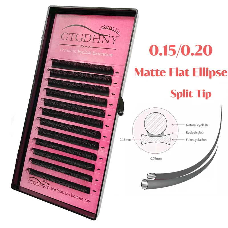 

Matte Flat Ellipse Lashes Extension Individual Mink Softer Ellipse Flat Eyelashes Extensions lash Split Tips Supplies Maquiagem