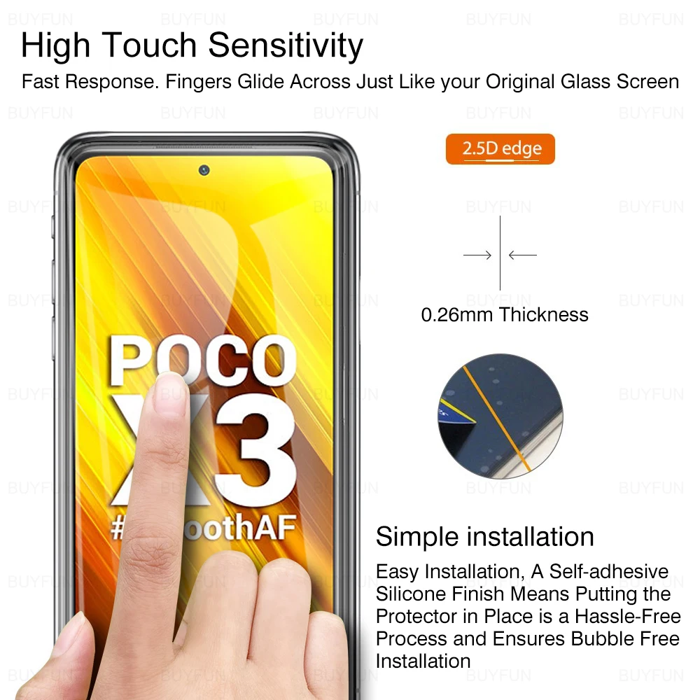 Для xiaomi poco x3 x 3 pocox3 стеклянная пленка для сенсорного экрана с защитой от царапин