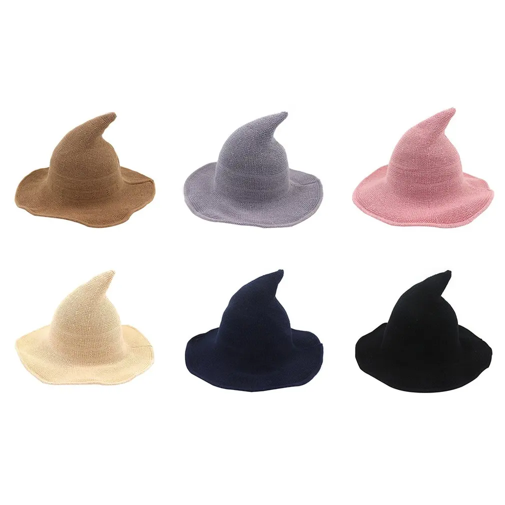 Hat Female Korean Version Of The Witch Spire Big Cotton Yarn Knit Foldable Basin Fisherman |