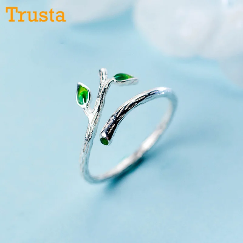 Trusta,,, 925, цельное Настоящее Стерлинговое Серебро, модные женские кольца с 2 сердечками, размер 5, 6, 7, прекрасный подарок для девочек-подростков, DS1071