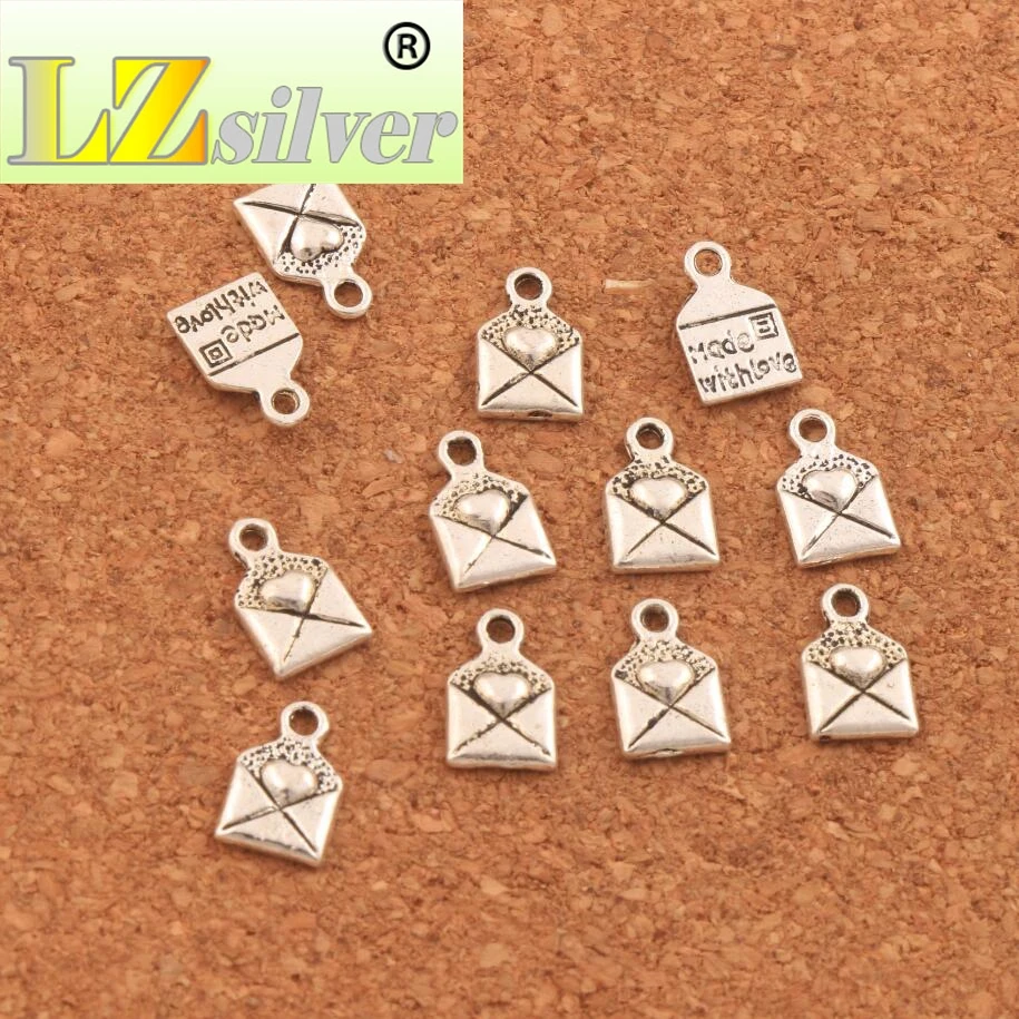 Heart Envelope Made With Love Charm Beads 10x6.4mm 600PCS Zinc Alloy Pendants Jewelry DIY L460