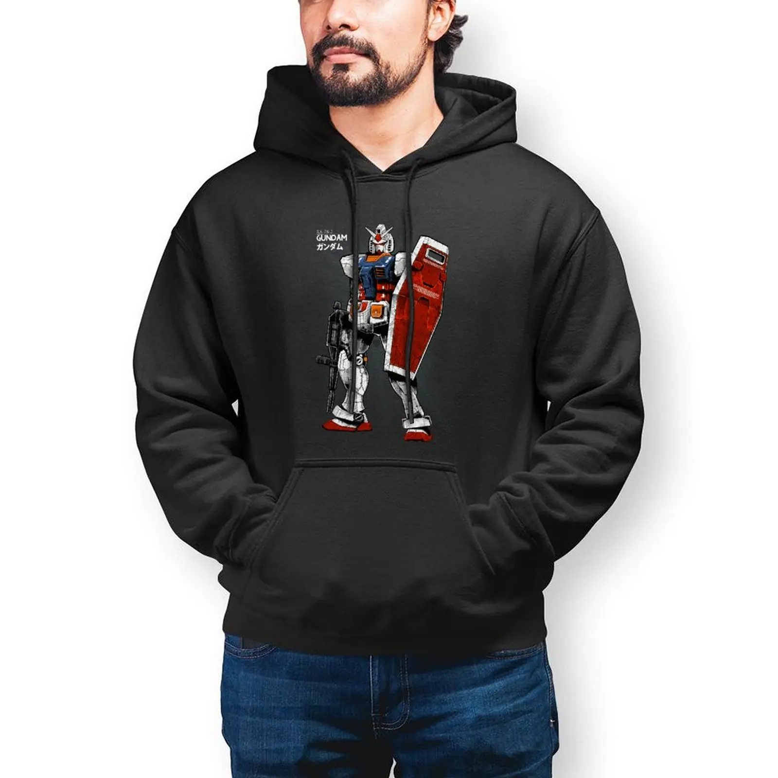 

Bandai Gundam RX-78-2 Gundam Hoodies Manga Cotton Hoodie Winter Loose Over Size Pullover Hoodie Men