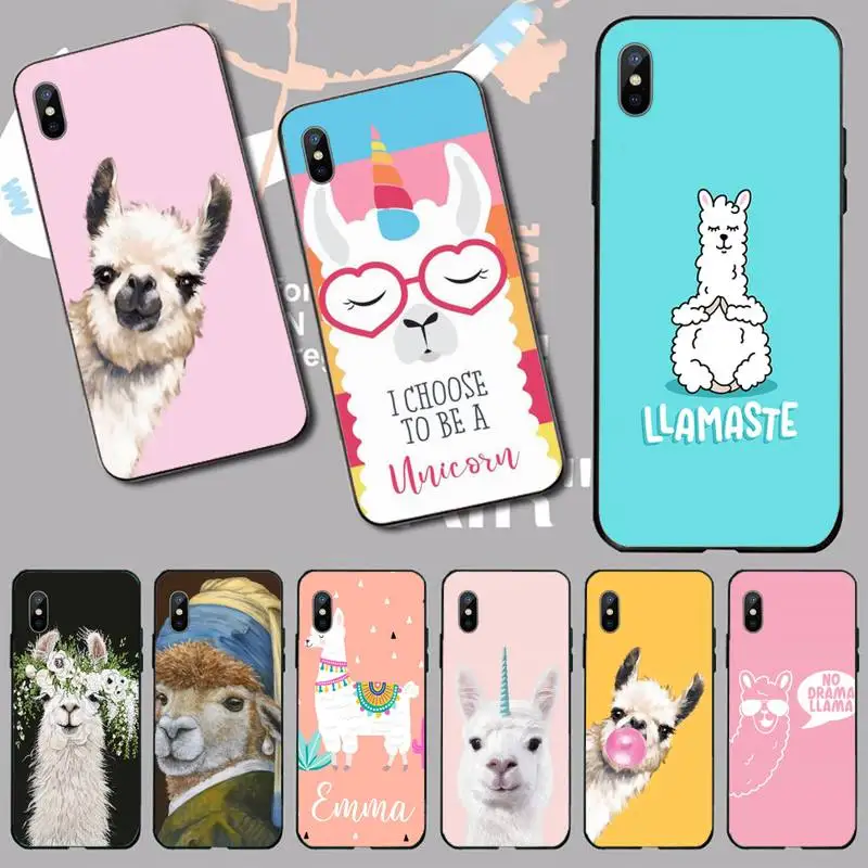 

cute lamas Alpaca animals Phone Case for iPhone 11 12 13 pro XS MAX 8 7 6 6S Plus X 5S SE 2020 XR mini