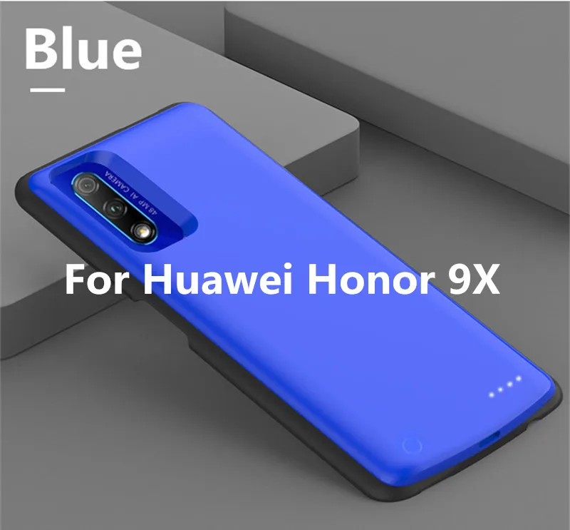 Blue for Honor 9X NTSPACE 6500 мАч для huawei Honor 9X Pro, чехол для зарядного устройства, резервный внешний аккумулятор, противоударный чехол для huawei Honor 9X, чехол для питания - Цвет: Blue for Honor 9X