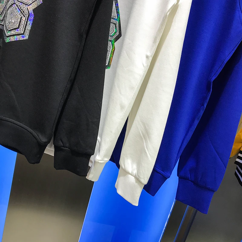 

European station men's autumn 2020 fashion brand top personality Animal Bear hot drill round neck Pullover long sleeve sweater