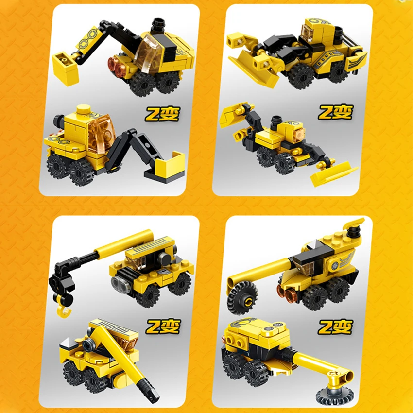 

Transformer Robot Toy Model 12 In 1 DIY Creative Blocks Assembling City Engineering Vehicle Educational Blocks Boy Children Gift