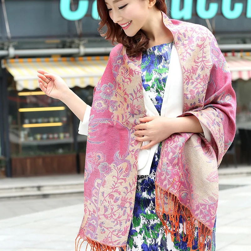 

Foulard Women Autumn Winter Travel Shawl Scarf New Cloak Korean Style Imitation Cashmere Blanket All-Match Neckerchief Feminine