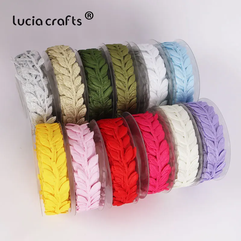 Lucia crafts 1 рулон/лот(10 метров/рулон) 30 мм листья отделка украшения лист ленты DIY ткань аппликации швейная одежда Q0708