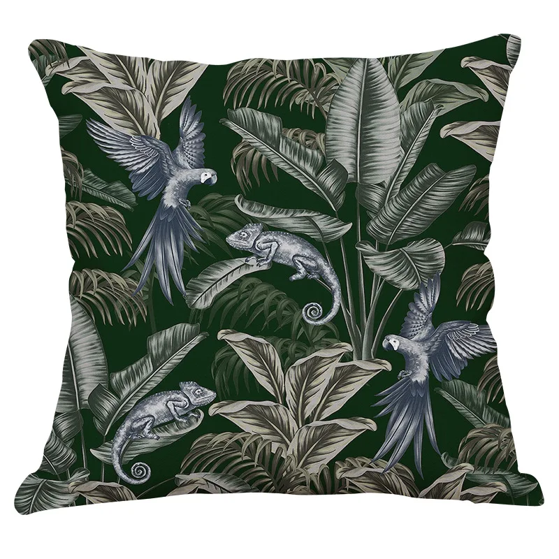 

Cushion Cover Decorative Pillow Case Jungle Animal Classical Artistic American Style Home Sofa Chair Cousion Linen Pillow Cover