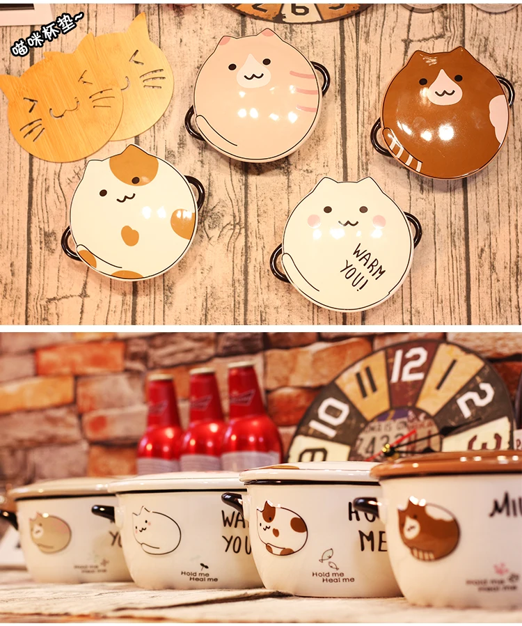 New Creative Lovely Large Ramen Instant Noodle Soaked Lunch box Soaked Noodle Boxes Tableware with Spoon Chopsticks and Forks