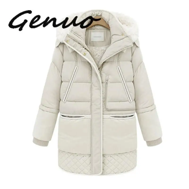 Женская зимняя куртка на хлопковом наполнителе средней длины | одежда