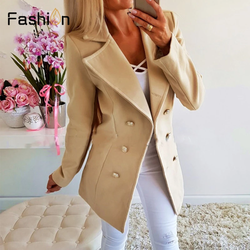 Женский блейзер размера плюс 3XL осенняя мода офисный женский однотонный с