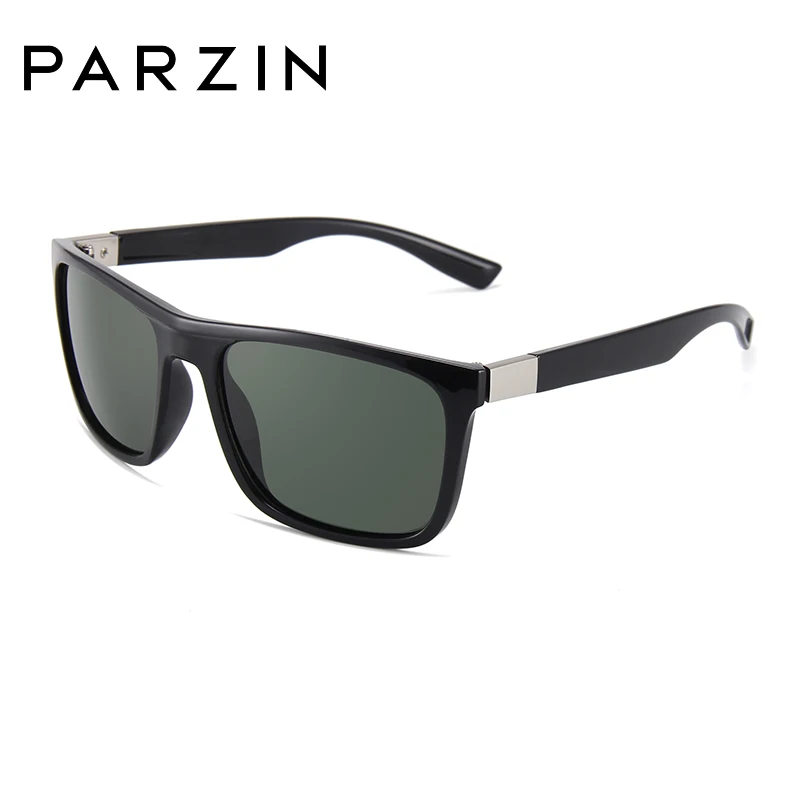 Green PARZIN поляризационные солнцезащитные очки для мужчин, винтажные высококачественные брендовые дизайнерские модные мужские солнцезащитные очки - Цвет линз: Green