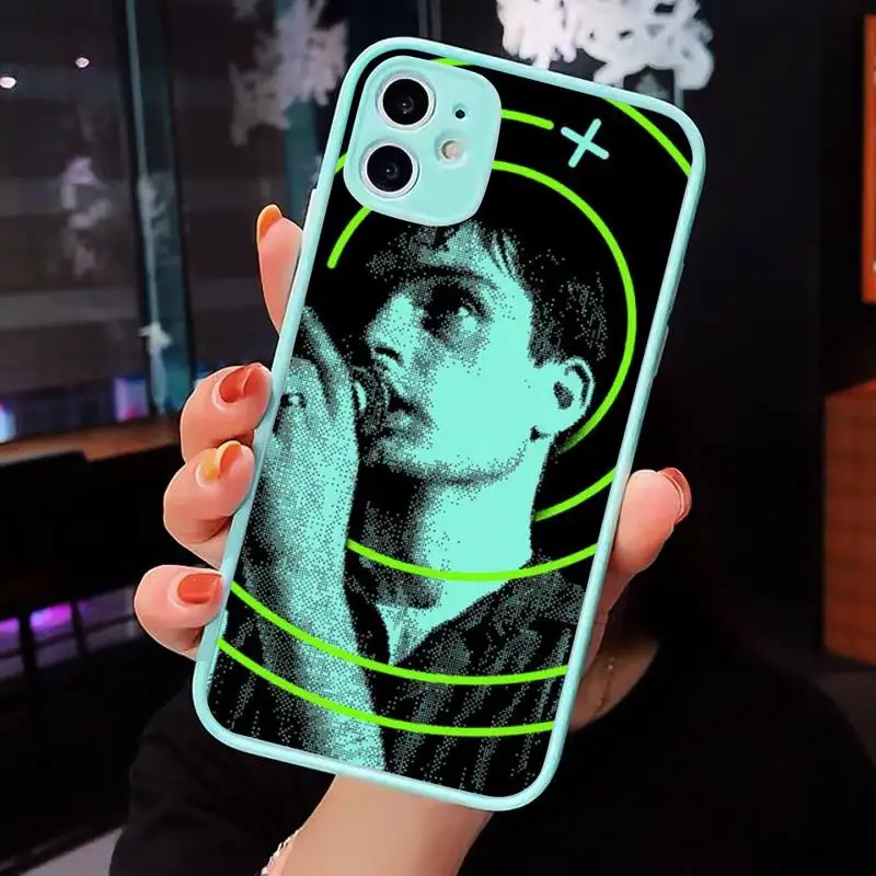 

Joy Division Ian Curtis Phone Case For iPhone 12 11 Mini Pro XR XS Max 7 8 Plus X Matte transparent blue Back Cover