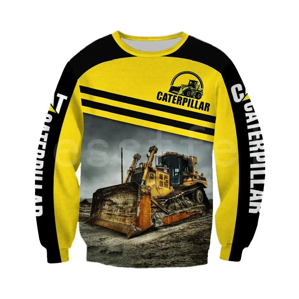 Excavator Equipment Worker Machine Fashion Tracksuit Casual Unisex 3D Printed Zip Hoodies/Sweatshirts/Jacket | Мужская одежда