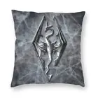Винтажная наволочка дракон с эмблемой Skyrim, наволочка для дивана, домашний декор, логотип игры, квадратная наволочка для подушки 40x40 см