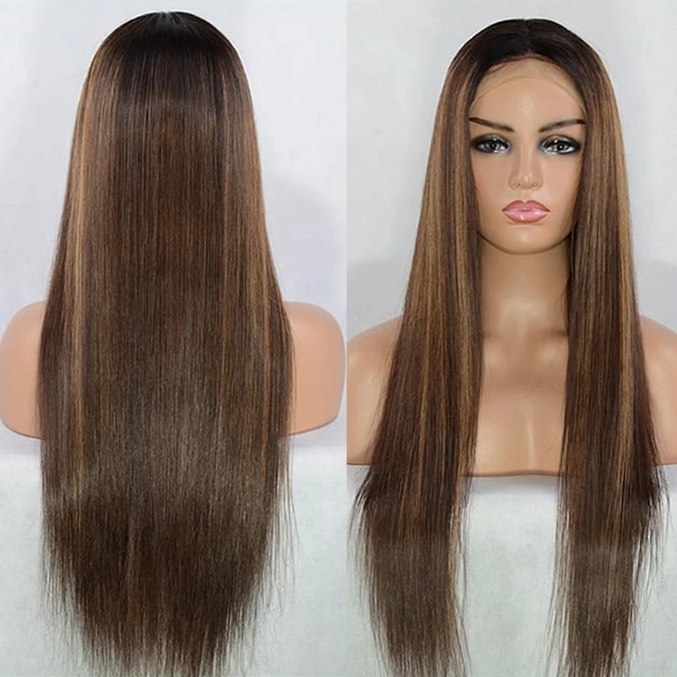 Светлые основные человеческие волосы парик шнурка 13x4 предварительно выщипанные