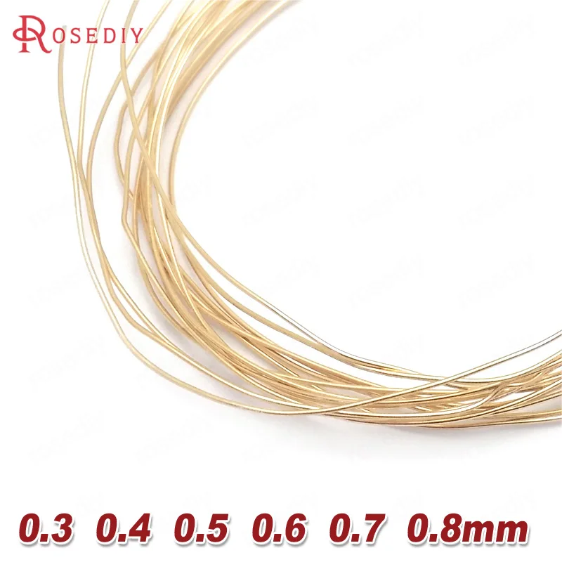 0.3MM 0.4MM 0.5MM 0.6MM 0.7MM 0.8MM 1MM 1.2MM 24K Gold Color Brass Make Shape Metal Wire High Quality Jewelry Accessories
