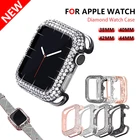 Роскошный женский чехол со стразами и медными стразами для Apple Watch, чехол 4440 мм 4238 мм, резной металлический чехол для iWatch Series SE65432