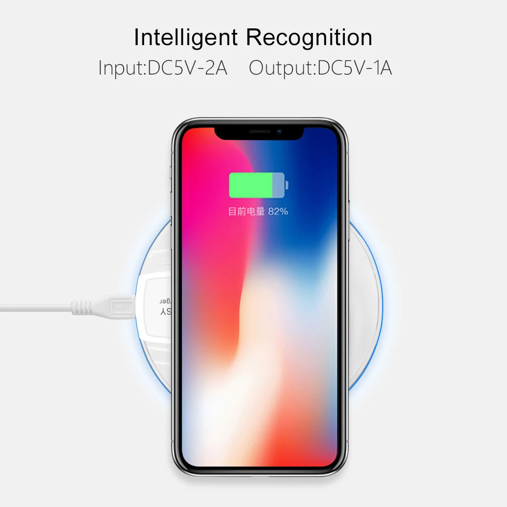 

LED Wireless Charger For iphone 11 7 Plus Wireless Charging Adapter For Samsung S9 S9 Ultra Thin Qi Wireless Charger Receiver