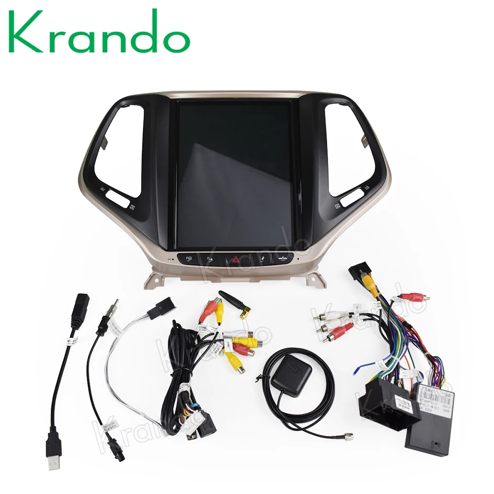 Krando Android 8,1 10," Tesla вертикальный автомобильный проигрыватель с радио и GPS для Jeep Cherokee+ навигационная мультимедийная система wifi