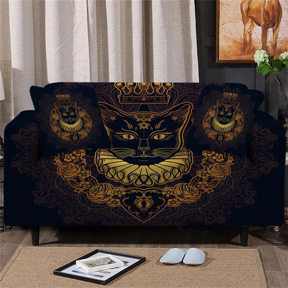 

Cat Series 3D Digital Printing Elastic Universal Sofa Cover All-purpose Non-slip Sofa Cushion Cover Dust Proof Sofa Cover