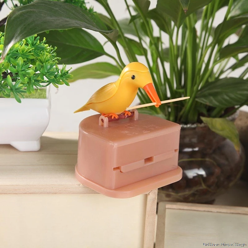 

Cute Small Bird Toothpick Container Automatic Toothpick Dispenser Toothpick Holder Storage Box Desk Decor Kitchen Accessories
