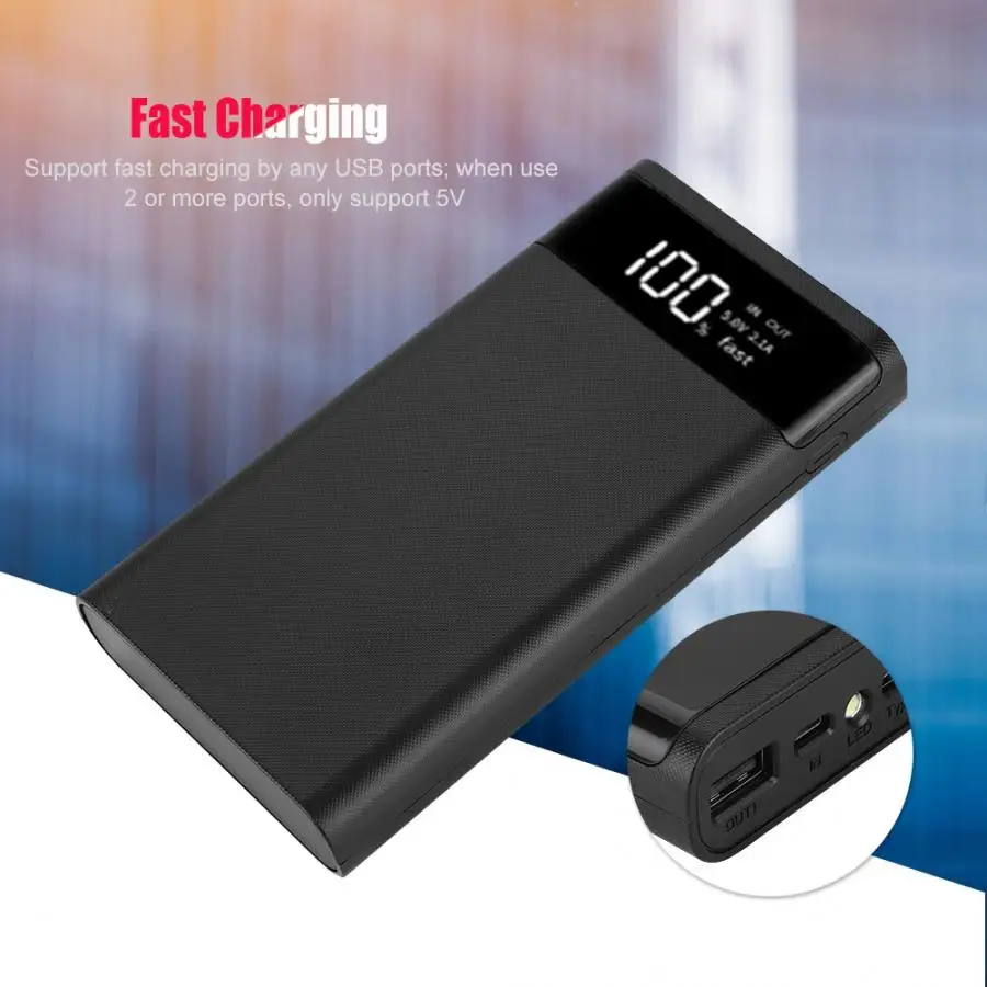Портативный внешний аккумулятор с двумя USB порсветодиодный 6x18650|Аксессуары для