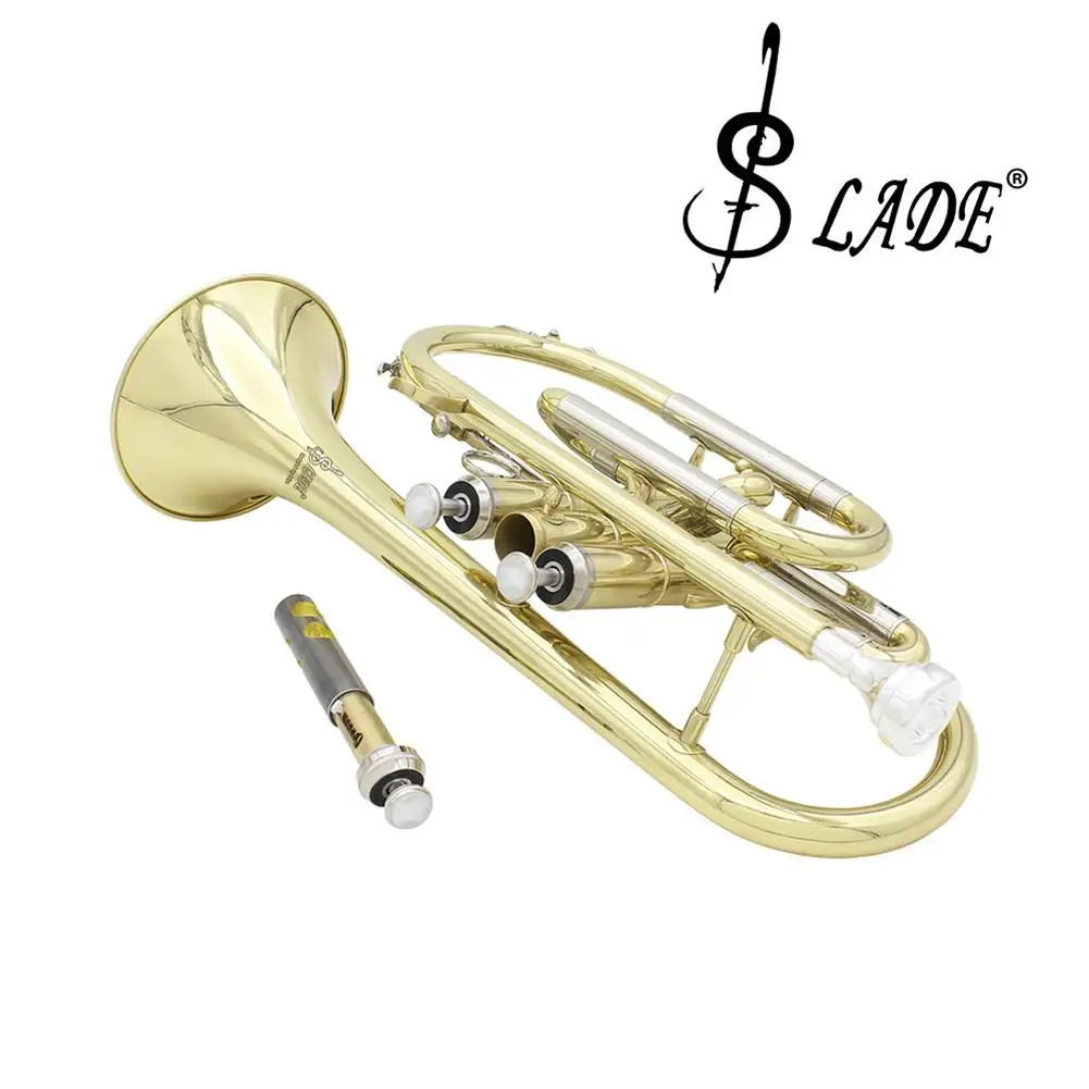 SLADE Профессиональный Золотой Bb cornet Silve ключ латунный инструмент с Чехол перчатки, Чистящая салфетка кисти