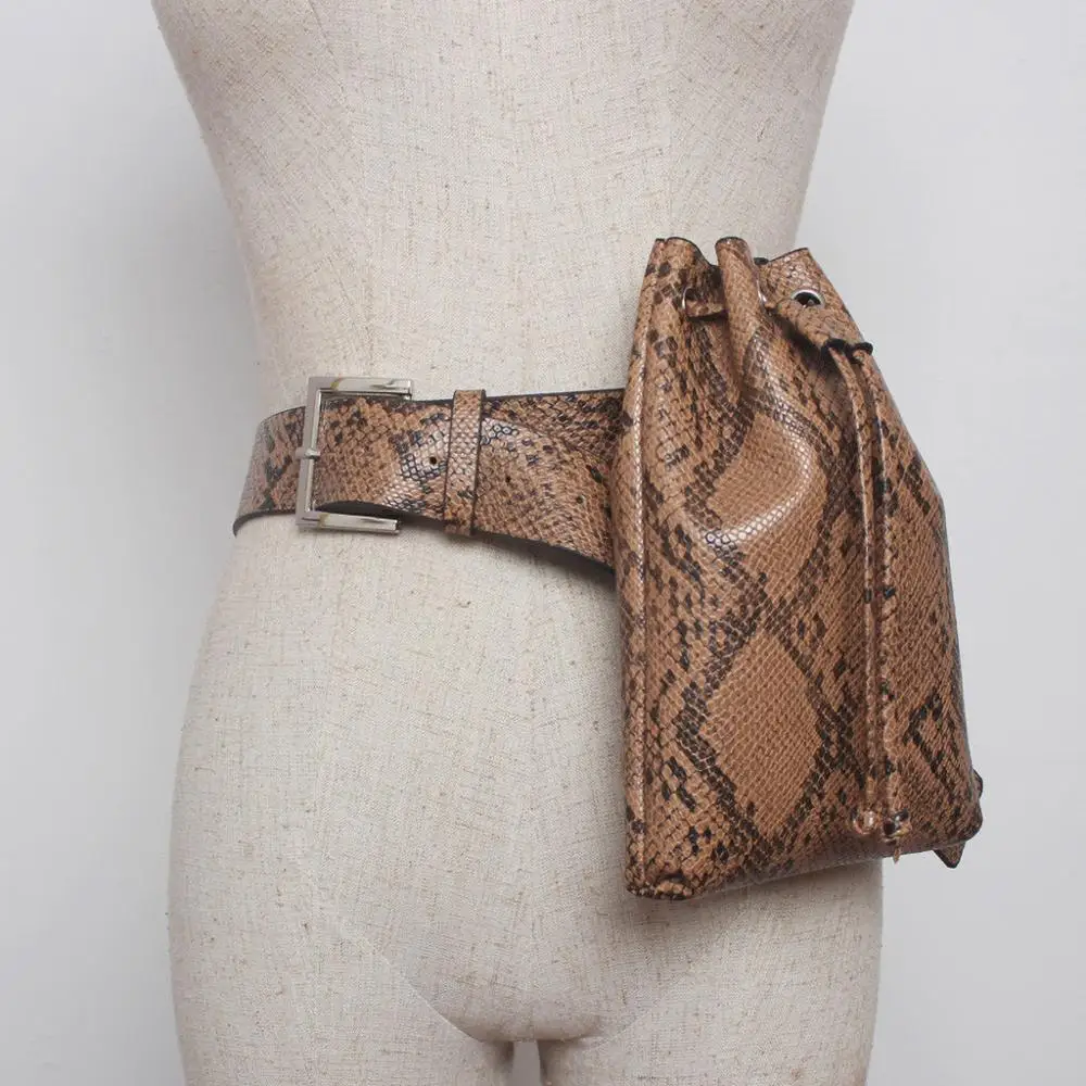 Женская поясная сумка из змеиной кожи модная змеиная кожа простая повседневная