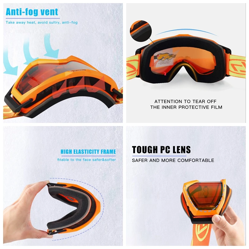 

New Men Women's Electroplated Cylindrical Ski Ggoggles Double-layer Anti-fog Ski Goggles Windproof Snowboard Skiing Glasses