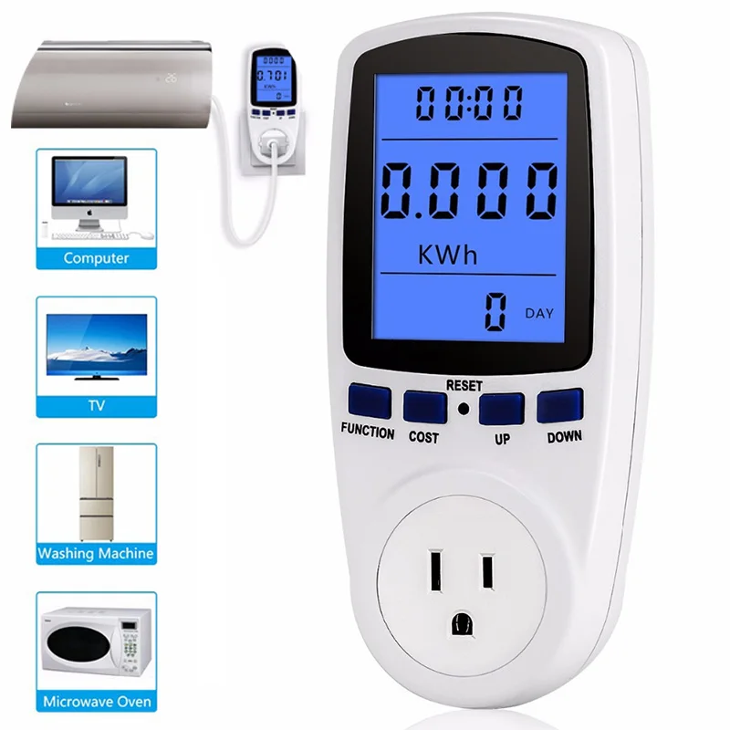 ZK30 220V AC EU цифровой ЖК дисплей Мощность ваттметр гнездо мощность кВт/ч счетчик