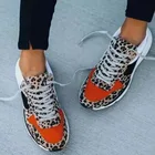 Женские дышащие кроссовки, Женская Вулканизированная обувь со шнуровкой, цвет леопард, повседневная женская обувь, женские туфли, удобные 35-43