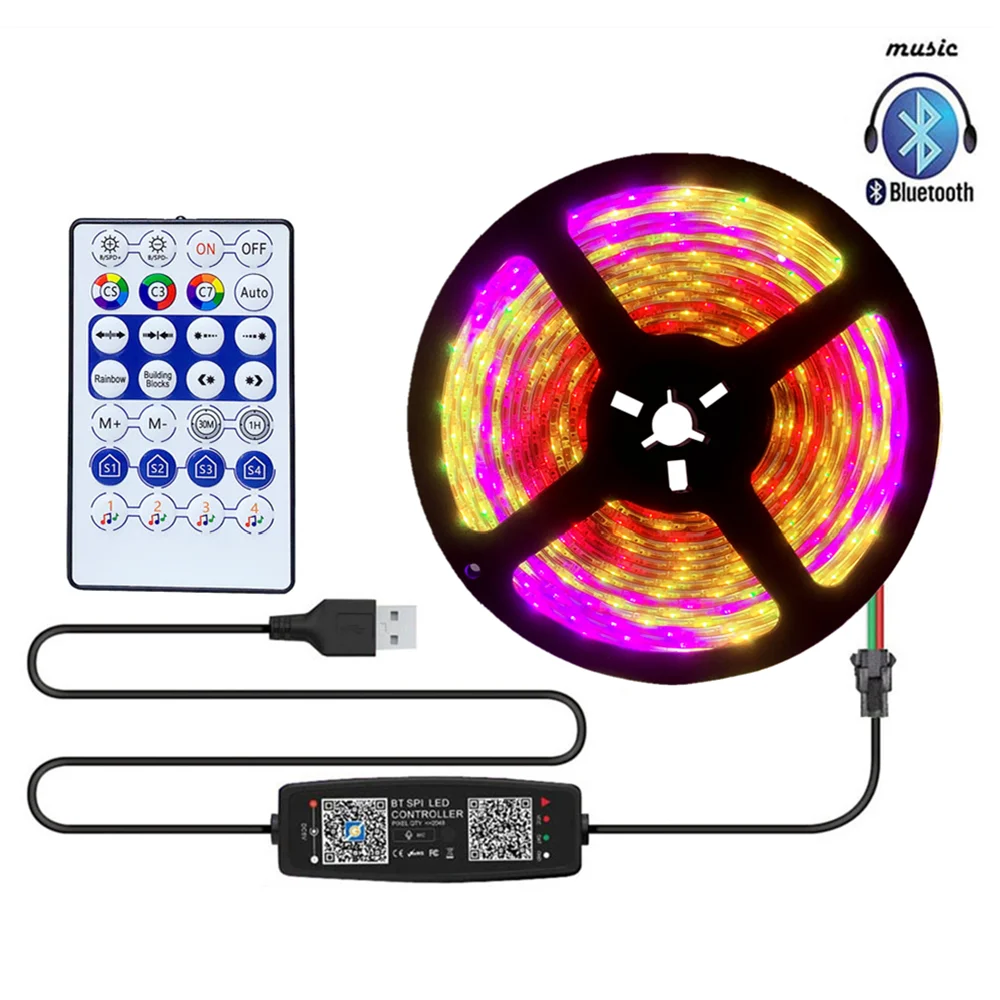 WS2812B Светодиодная лента USB 5 в Bluetooth музыкальный контроллер комплект
