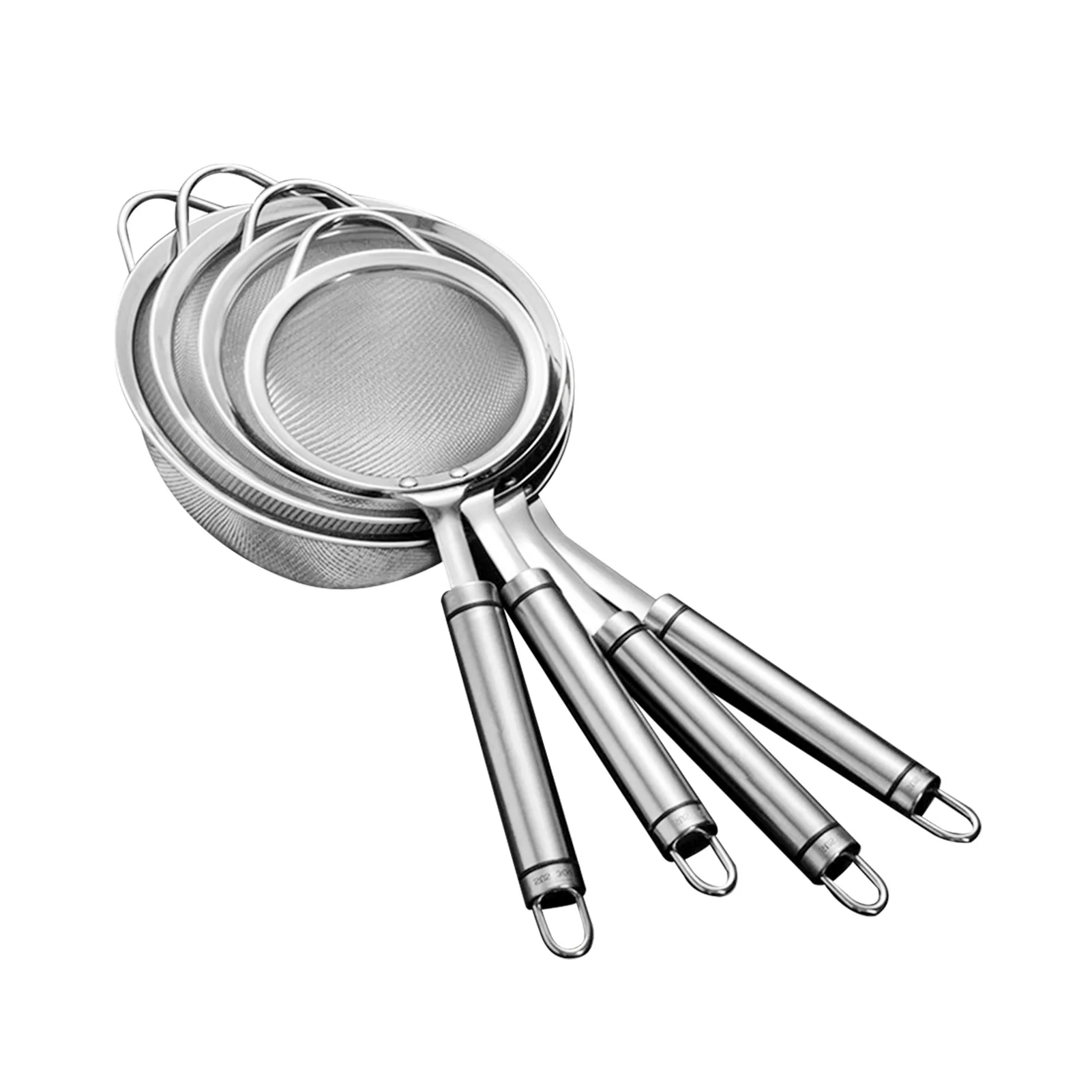 

4pcs Sieve DIY Sifter Multifunctional Stainless Steel Oil Cooking Fine Mesh Filtering Flour Colander Food Strainer Accessories