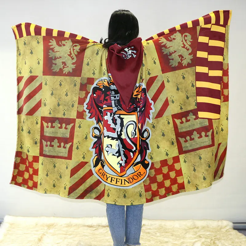 

3D Printed TV Hoodie Blanket Magic School Pattern Super Soft Warm Flannel Cloak Winter Adult Kids Sofa Bed Travel Blankets