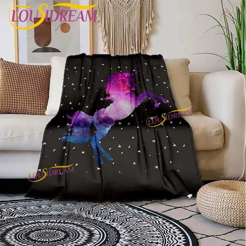 Супермягкое фланелевое одеяло с принтом в виде единорога Фланелевое покрывало