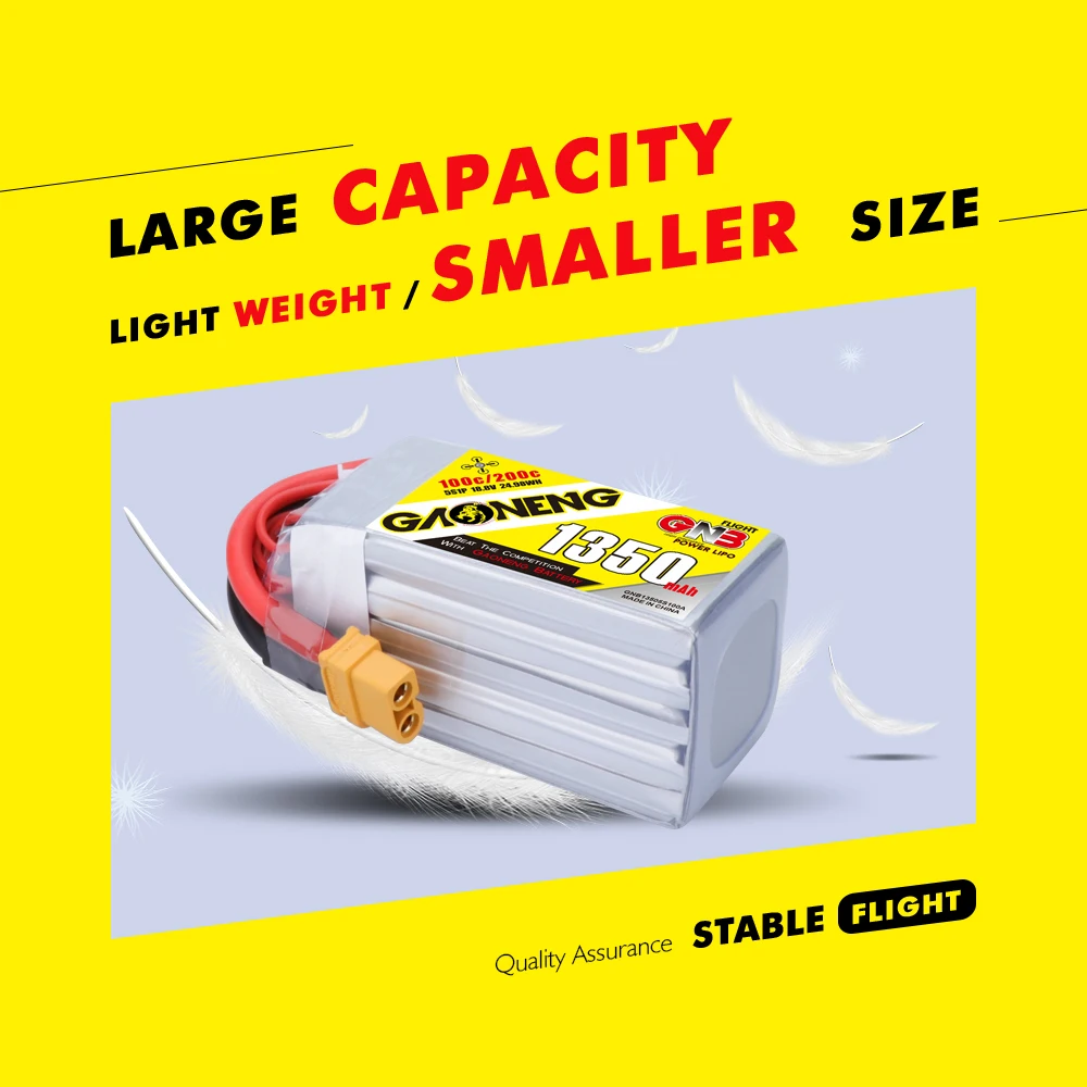 Новый аккумулятор Gaoneng GNB 1350 мА/ч 18 8 V 100C / 200C 5S Lipo Батарея Перезаряжаемые XT60 разъем